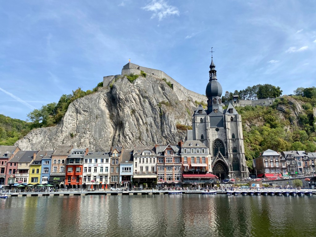Architecture overlooking the water in Dinant, Belgium