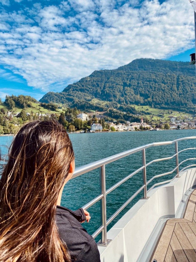 Me on a boat ride in Lucerne, Switzerland